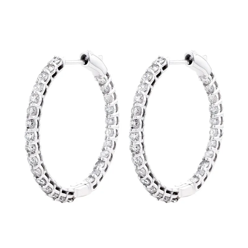 Harmonious Huggie Diamond Hoop Earrings 2ct