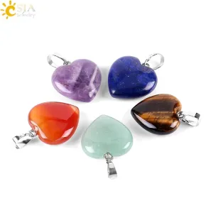 Heart Shaped Natural Stone Necklaces