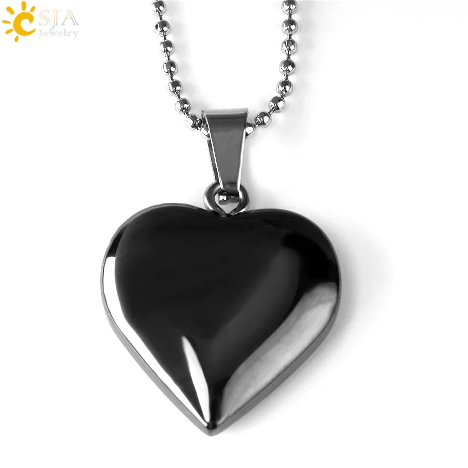 Heart Shaped Natural Stone Necklaces