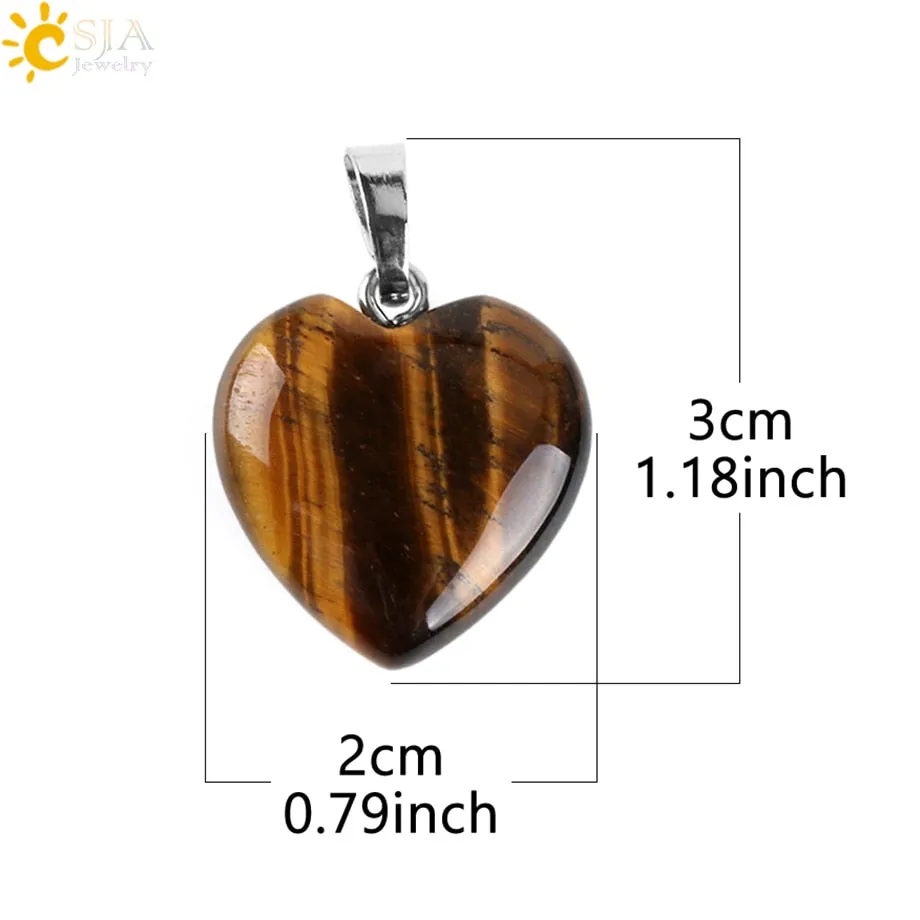 Heart Shaped Natural Stone Necklaces