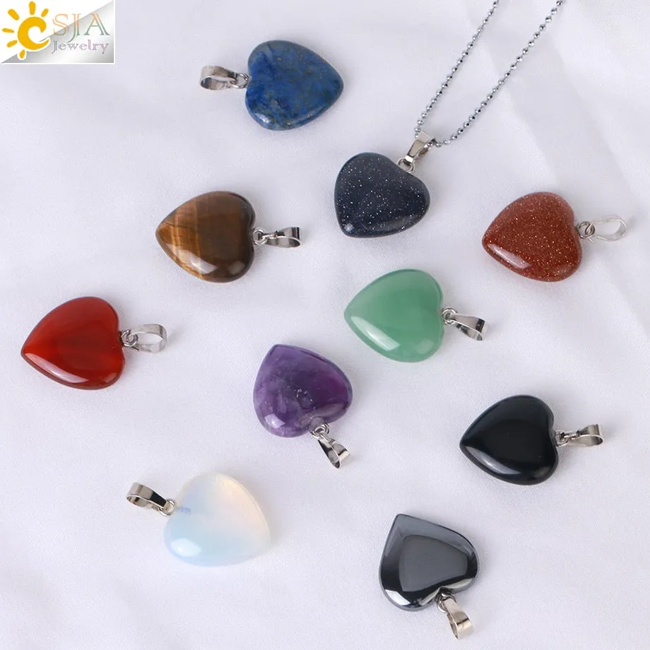 Heart Shaped Natural Stone Necklaces