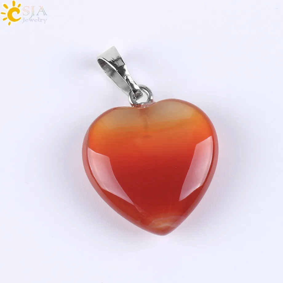 Heart Shaped Natural Stone Necklaces