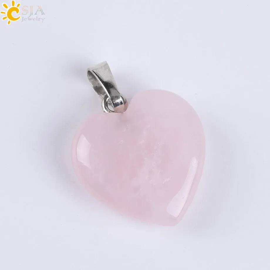 Heart Shaped Natural Stone Necklaces