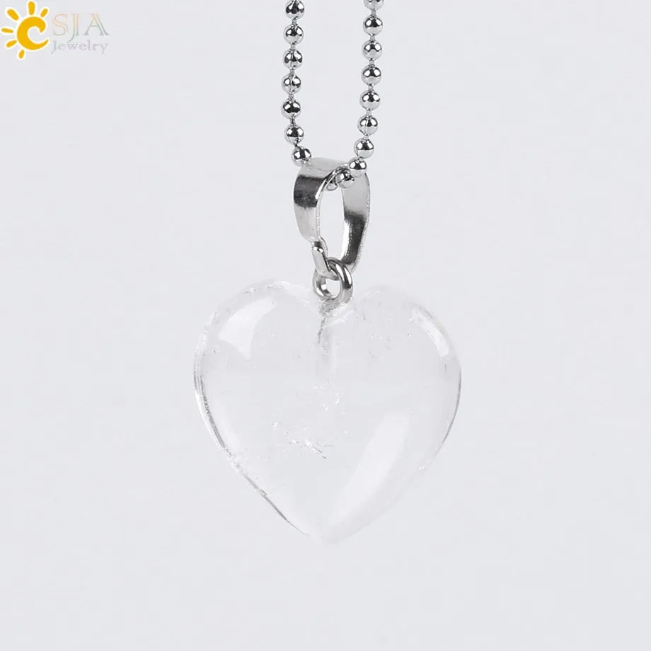 Heart Shaped Natural Stone Necklaces