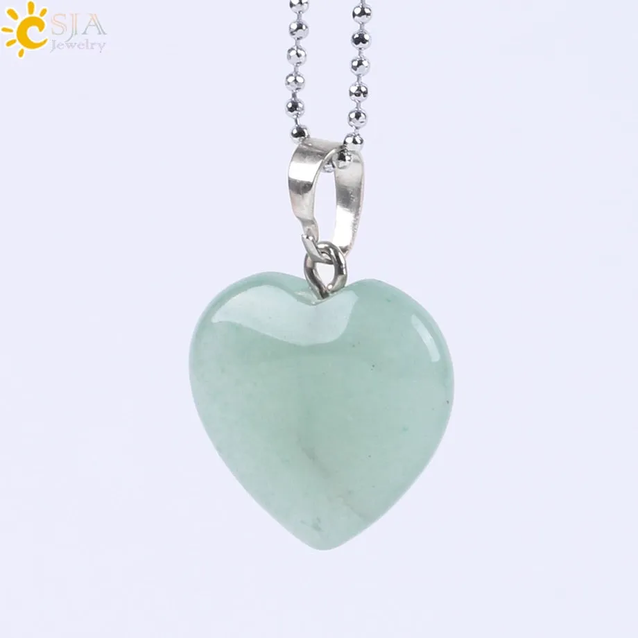 Heart Shaped Natural Stone Necklaces