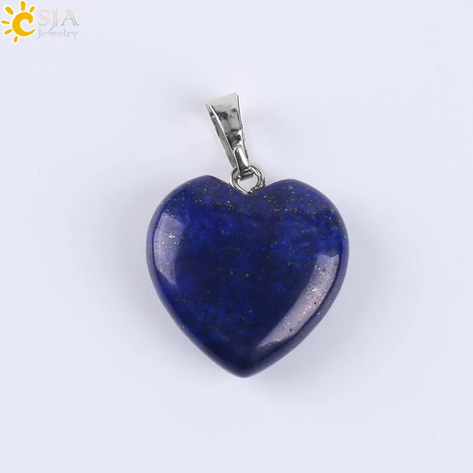 Heart Shaped Natural Stone Necklaces