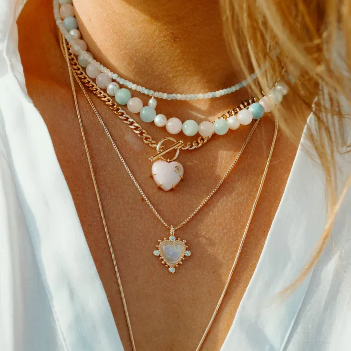 Joy Dravecky - Heavenly Heart Necklace in Moonstone