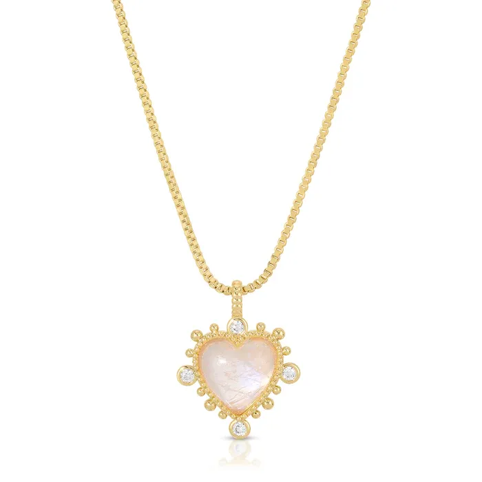 Joy Dravecky - Heavenly Heart Necklace in Moonstone