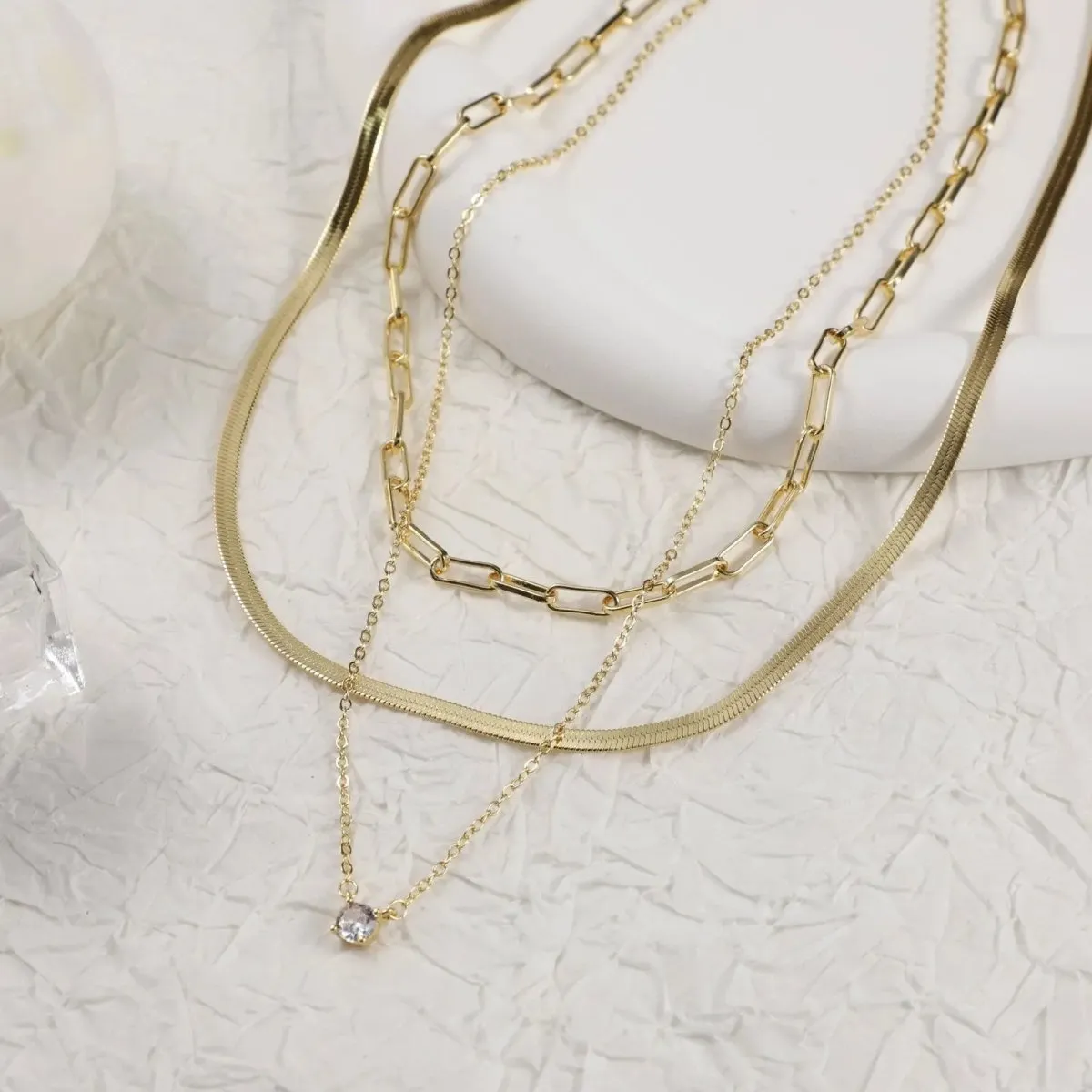 Kyerlyn Gold Filled Cubic Zirconia Necklaces