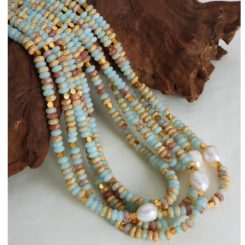 Light Green Beaded Necklaces