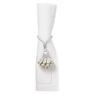 Marbella White & Gray Napkin Rings by Mode Living