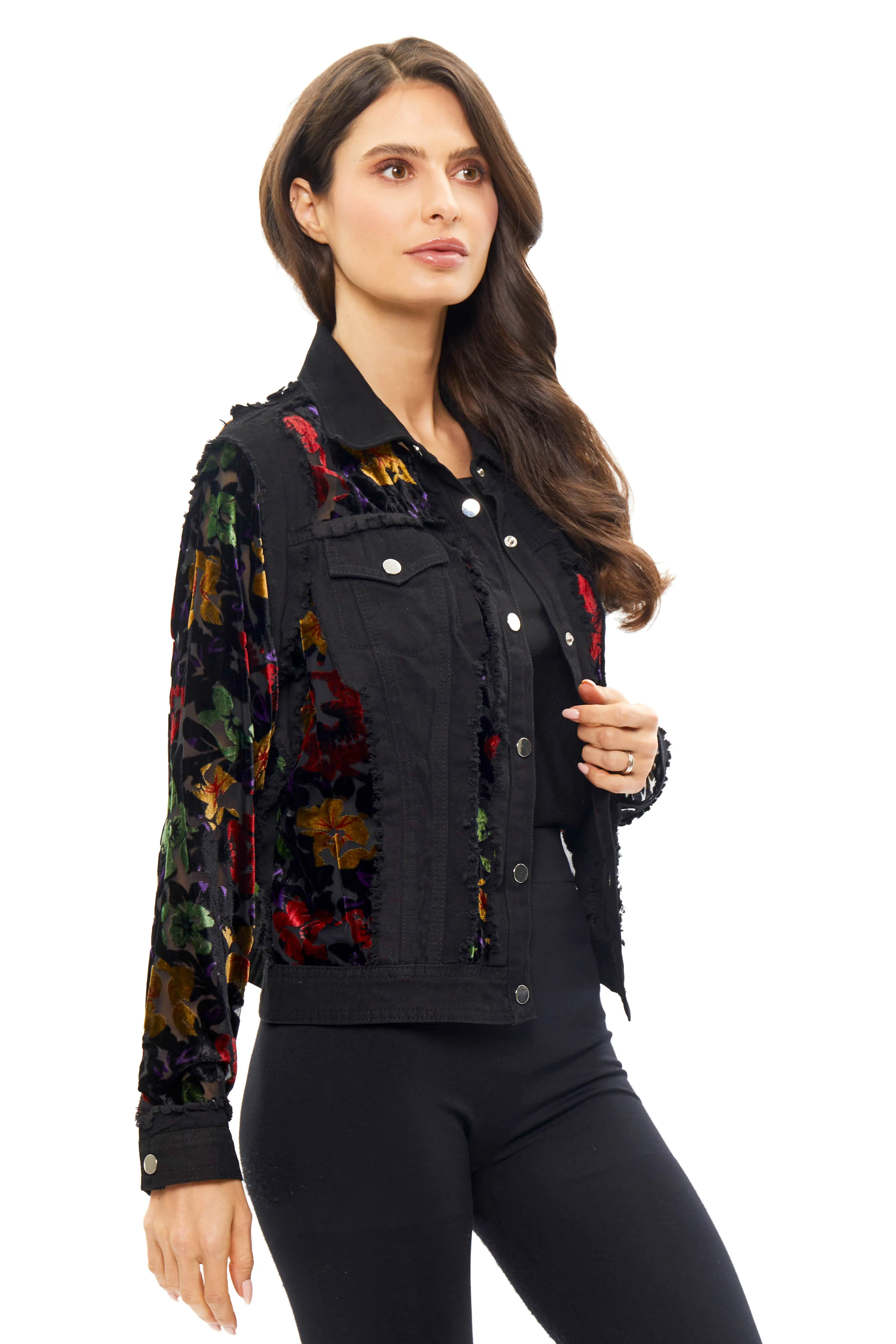 Multi Color Velvet Jacket with Embroidery