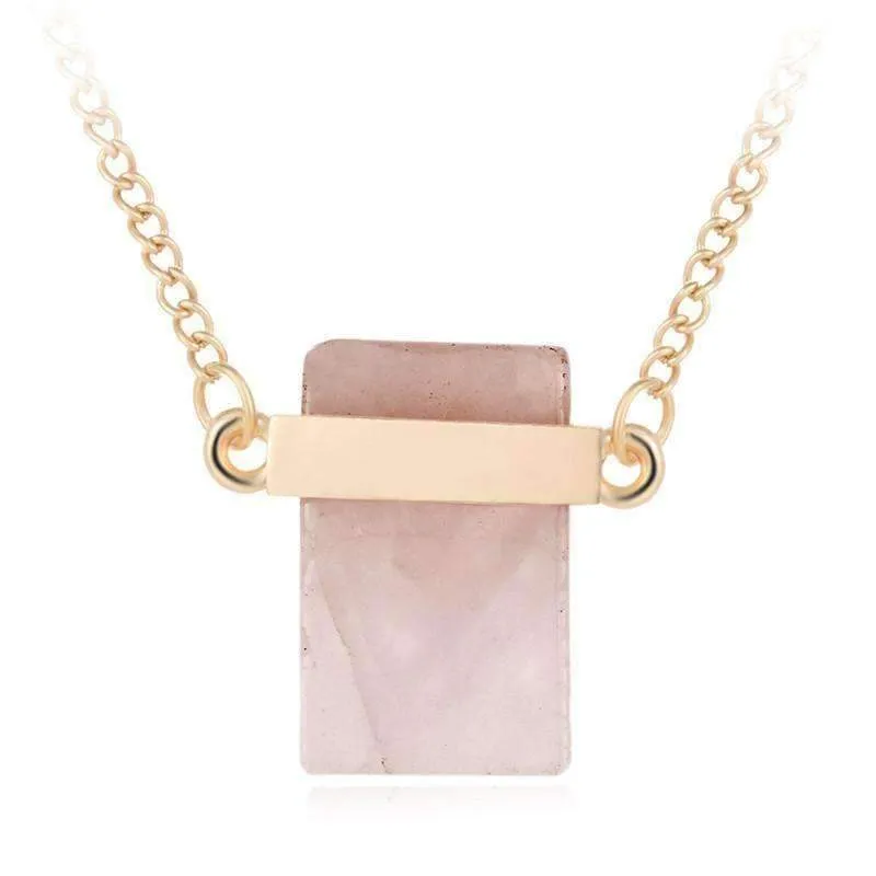 Natural Crystal Gold Necklace