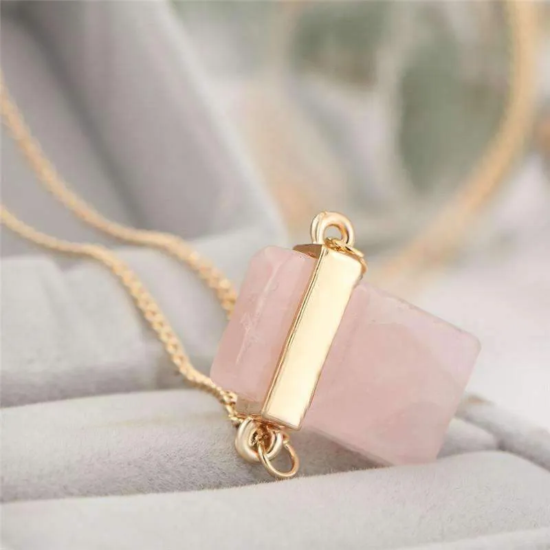 Natural Crystal Gold Necklace