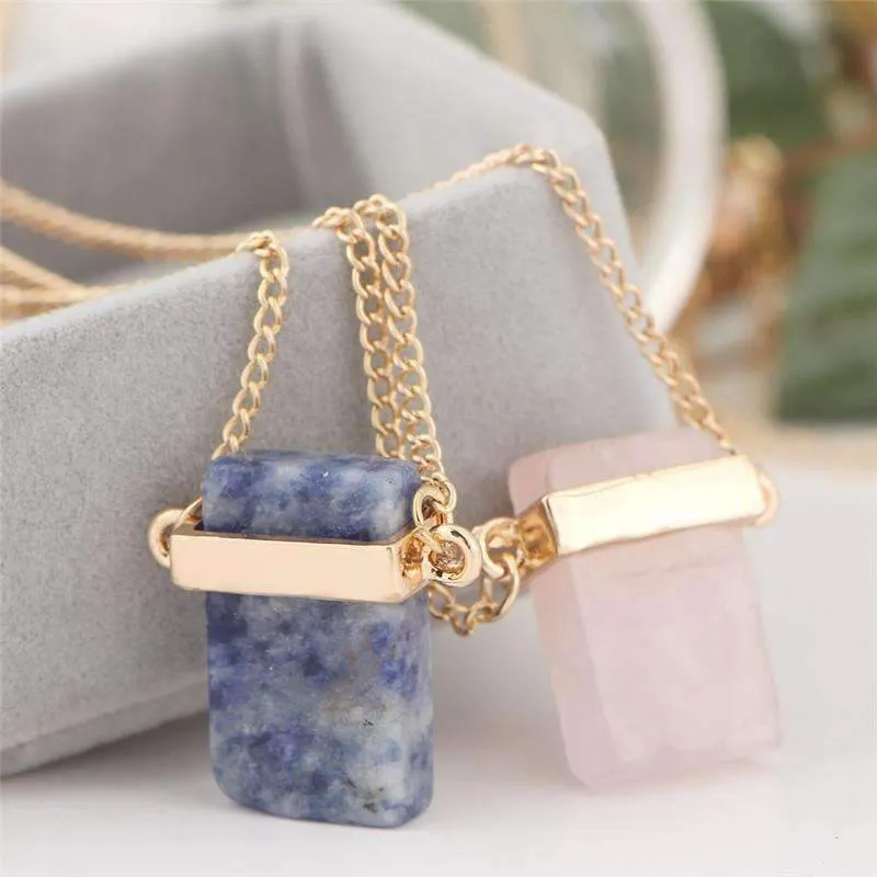 Natural Crystal Gold Necklace