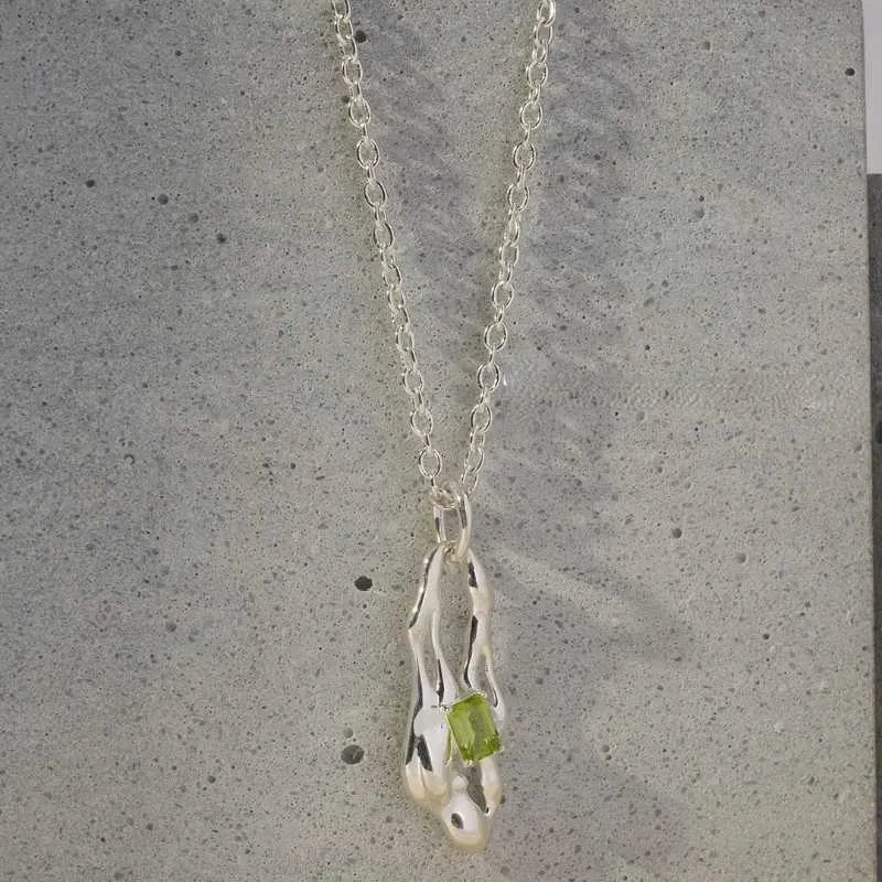 Olivine Necklace in 925 Sterling Silver