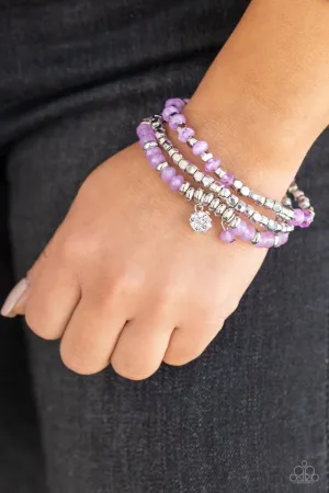 Paparazzi Bracelet ~ Glacial Glimmer - Purple