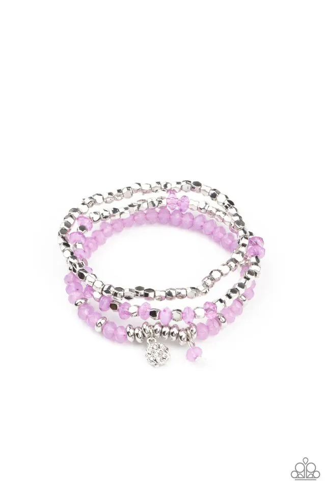 Paparazzi Bracelet ~ Glacial Glimmer - Purple