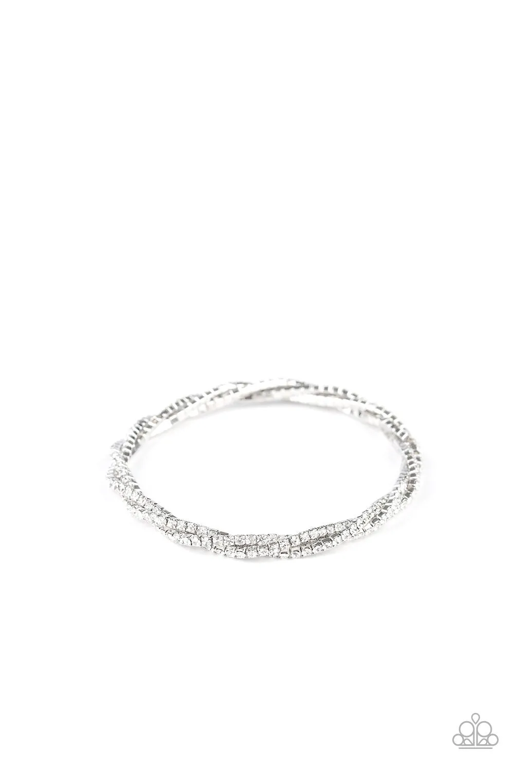 Paparazzi Bracelet ~ Glitzy Gleam - White