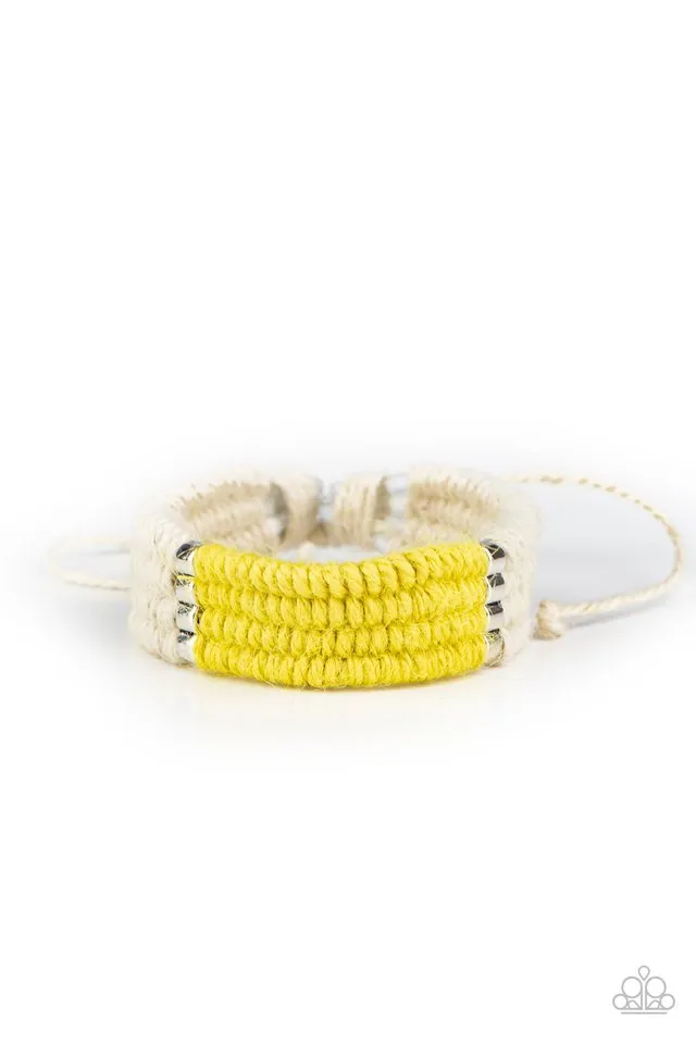 Paparazzi Bracelet ~ Hot Cross BUNGEE - Yellow