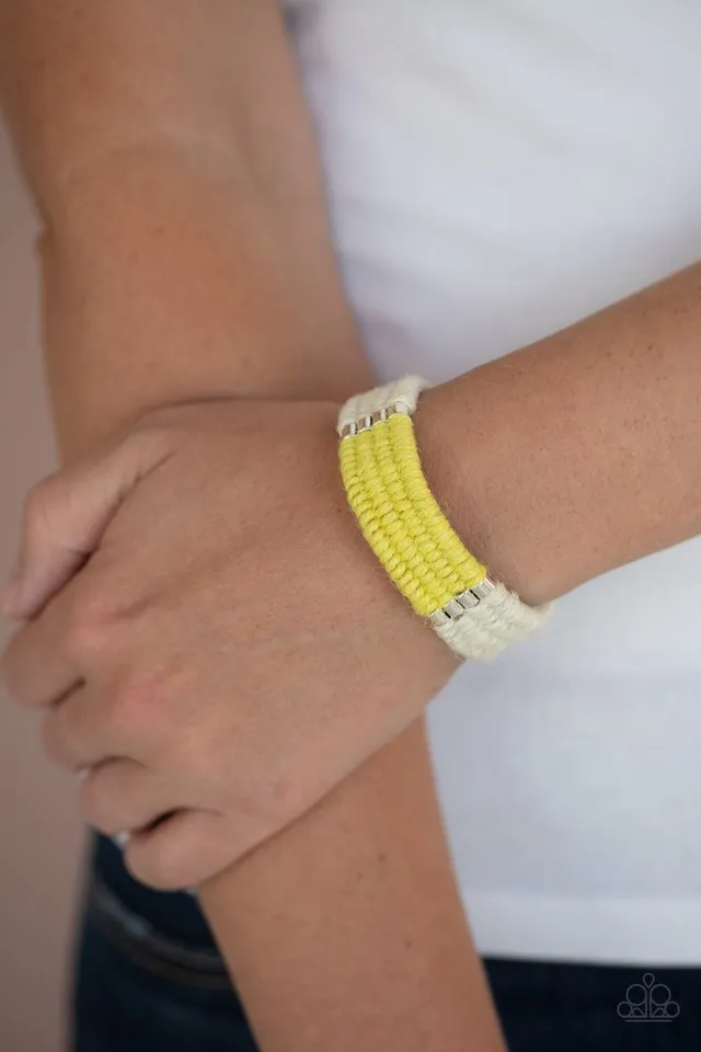 Paparazzi Bracelet ~ Hot Cross BUNGEE - Yellow