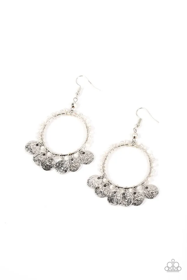 Paparazzi Earring ~ Bohemian Beach Blast - White