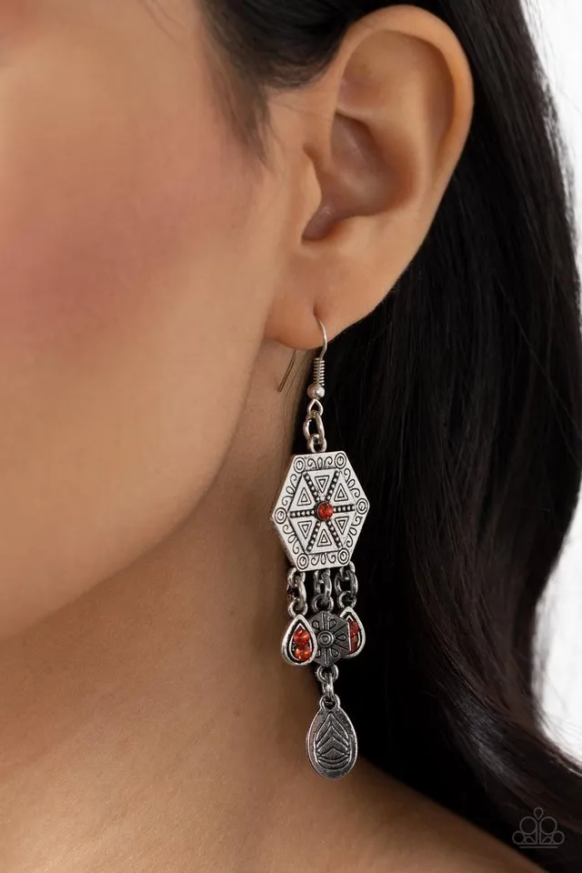 Paparazzi Earring ~ Dreamcatcher Delight - Orange