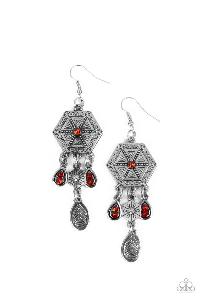 Paparazzi Earring ~ Dreamcatcher Delight - Orange