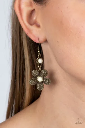 Paparazzi Earring ~ Free-Spirited Flourish - Brass