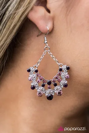 Paparazzi Earring ~ Hey, Glitter Glitter - Purple