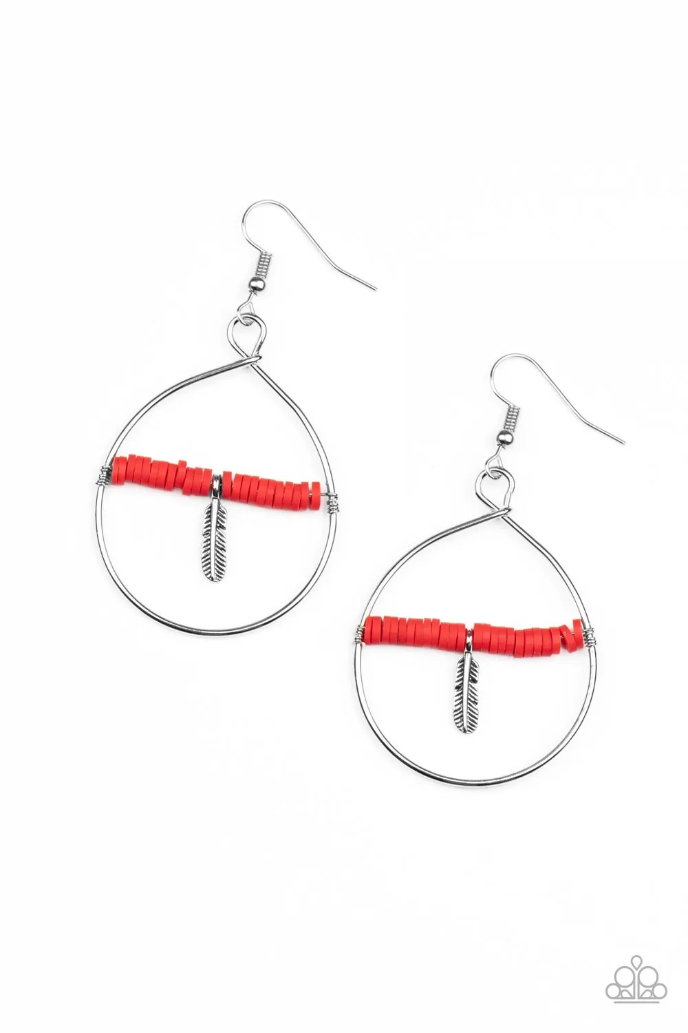 Paparazzi Free Bird Freedom - Red Earrings