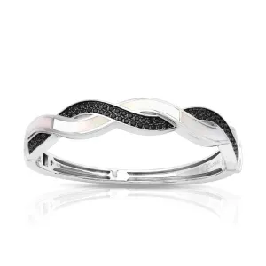 Pirouette White Mother-of-Pearl & Black Bangle