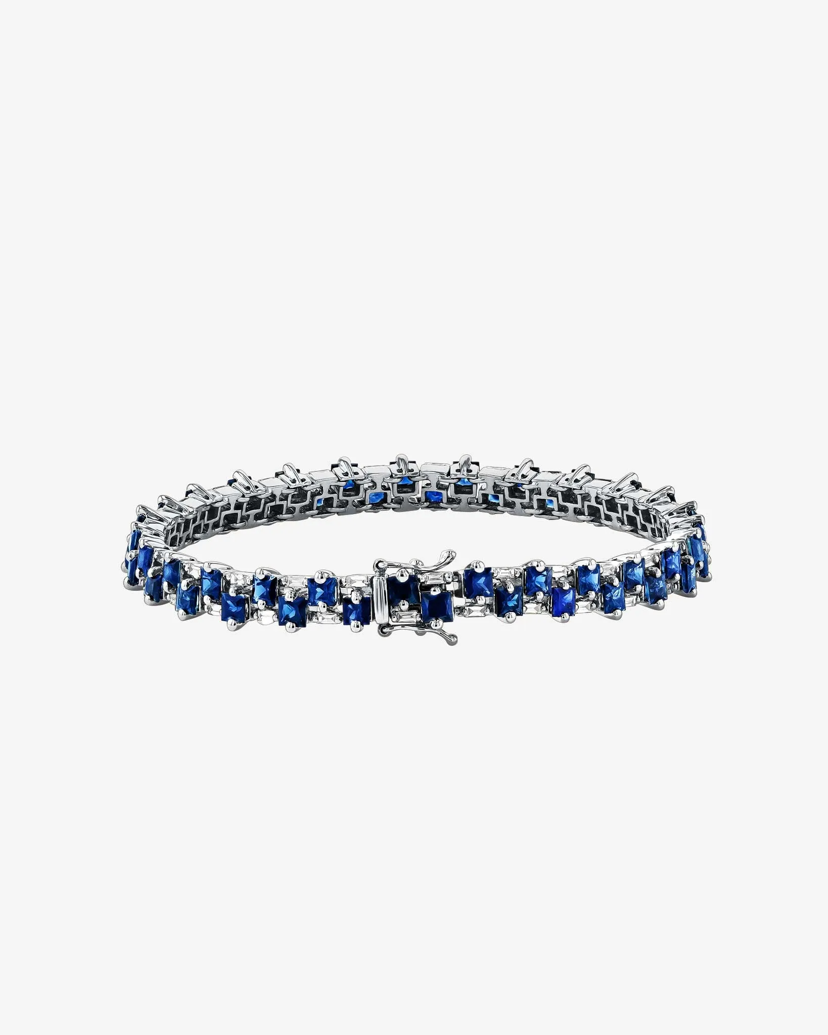 Princess Midi Stack Dark Blue Sapphire Tennis Bracelet