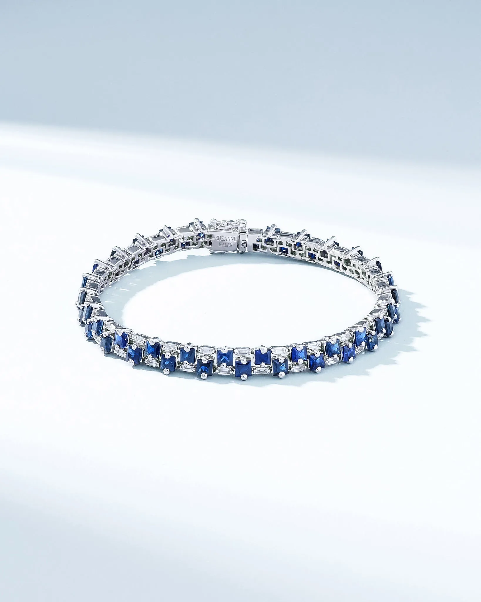 Princess Midi Stack Dark Blue Sapphire Tennis Bracelet