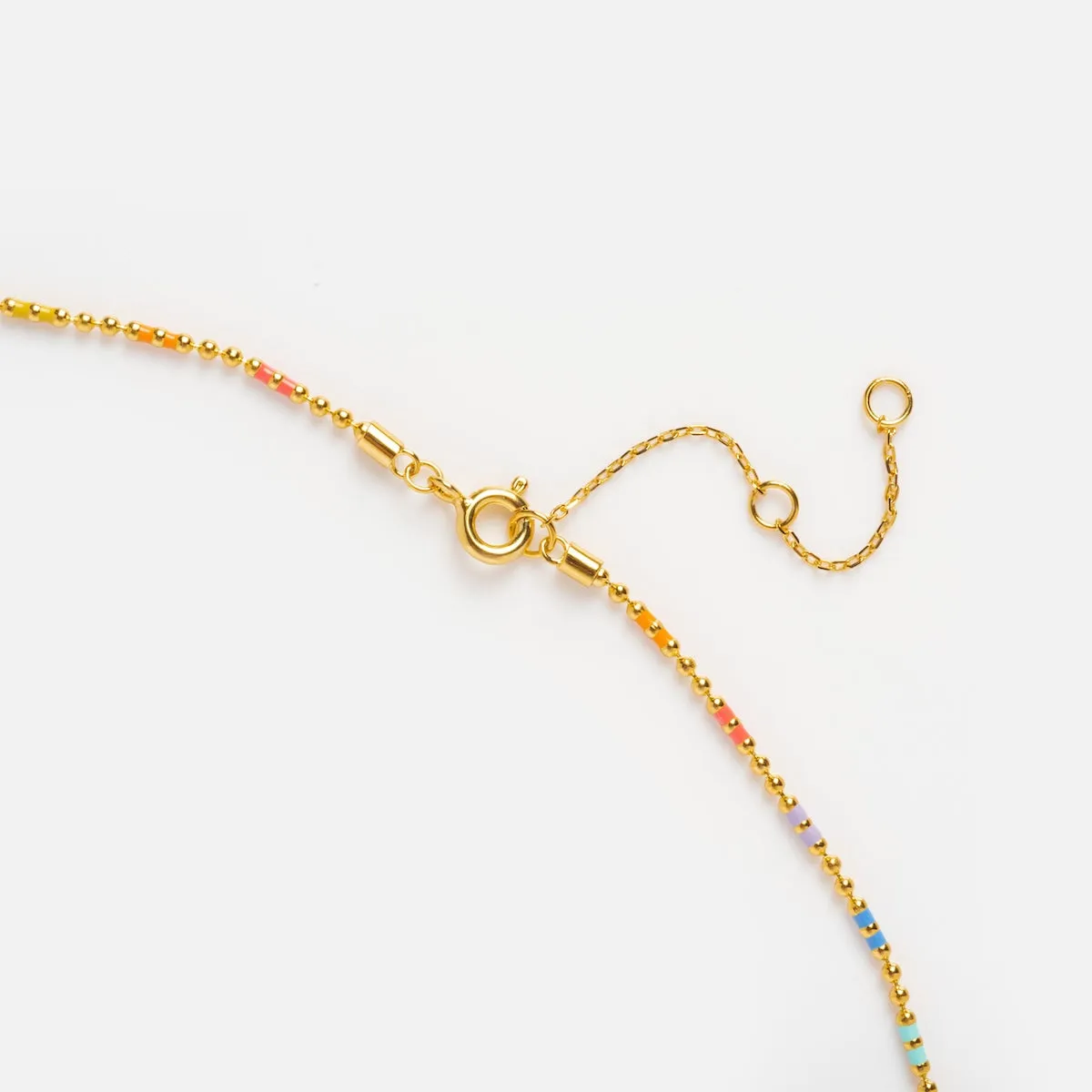 Rainbow Enamel Chain Necklace