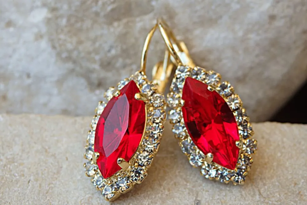 Red  Brilliant Earrings