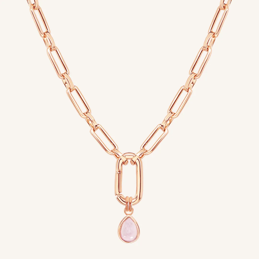 Rose Quartz Trove Charm Necklace