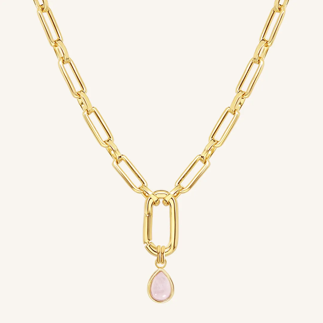 Rose Quartz Trove Charm Necklace