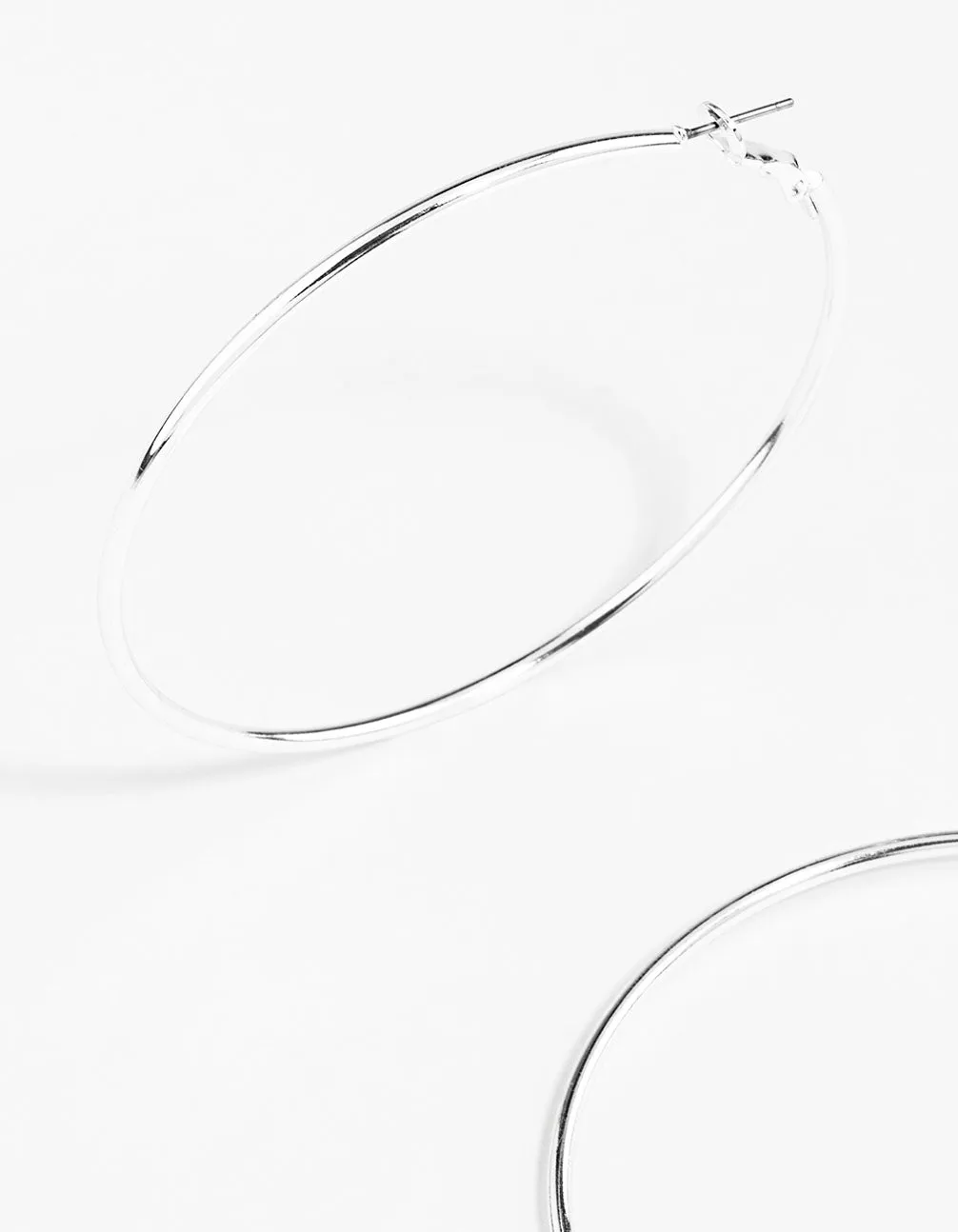 Silver Classic Medium Hoop Earrings