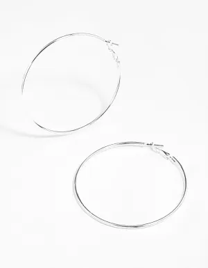 Silver Classic Medium Hoop Earrings