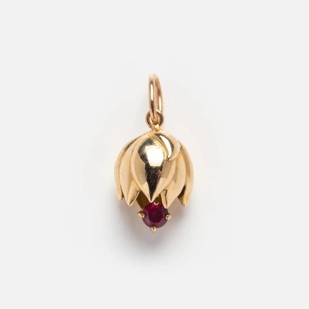 Solid Gold Birth Flower Bud Charm