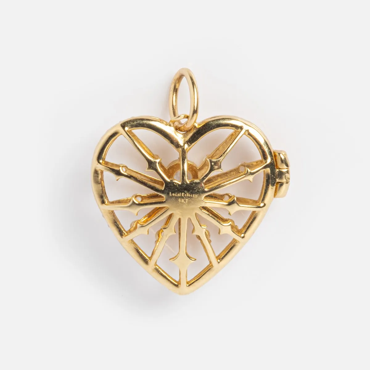 Solid Gold Changeable Crystal Locket Charm for Manifestation