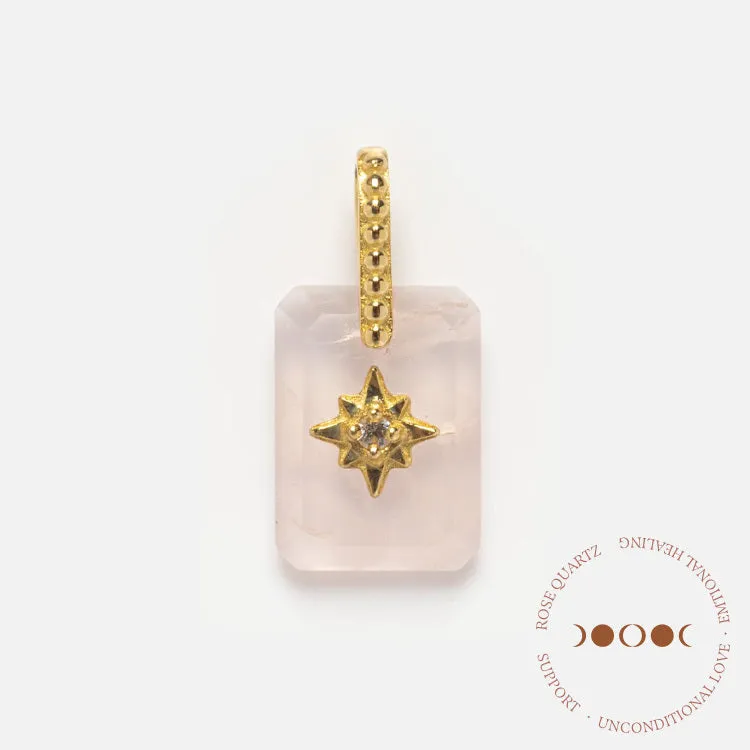 Solid Gold Crystal Amulet Charm for Manifestation