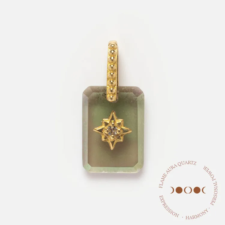 Solid Gold Crystal Amulet Charm for Manifestation