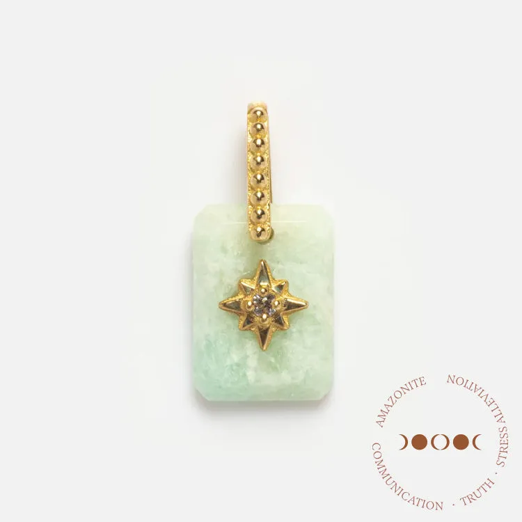 Solid Gold Crystal Amulet Charm for Manifestation