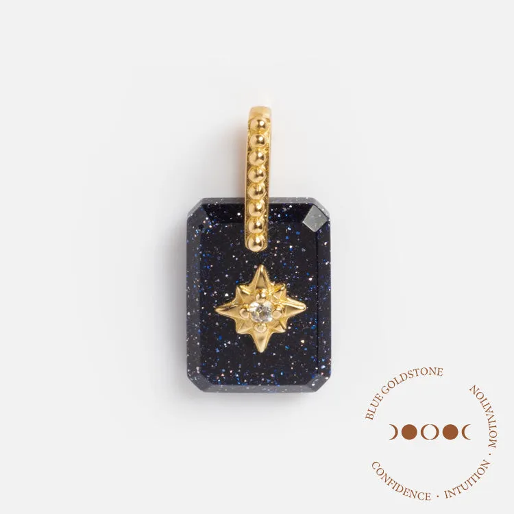 Solid Gold Crystal Amulet Charm for Manifestation