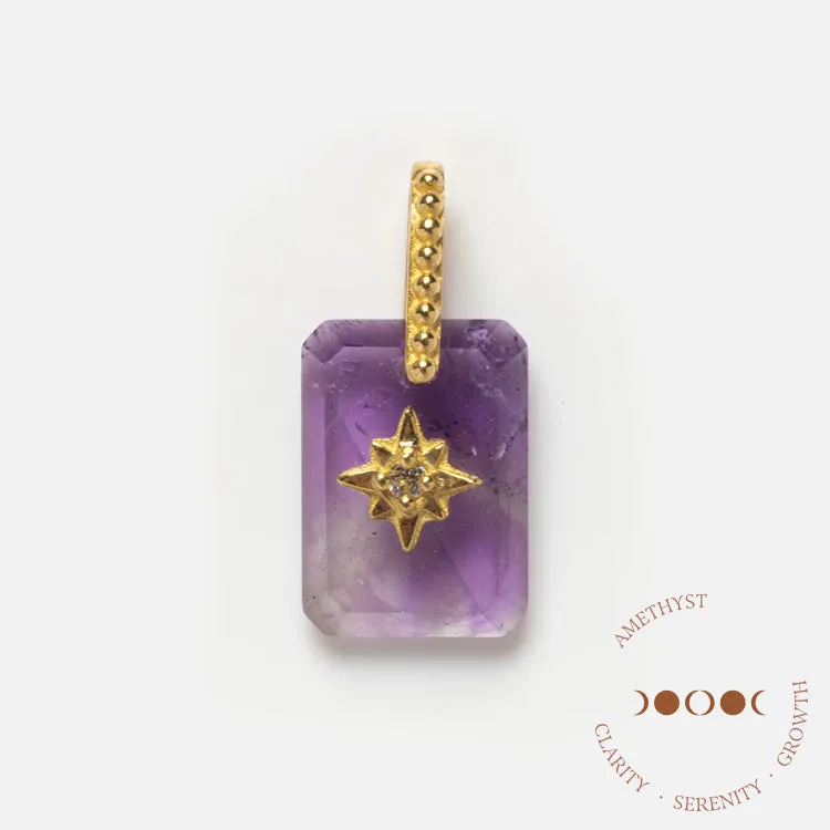 Solid Gold Crystal Amulet Charm for Manifestation