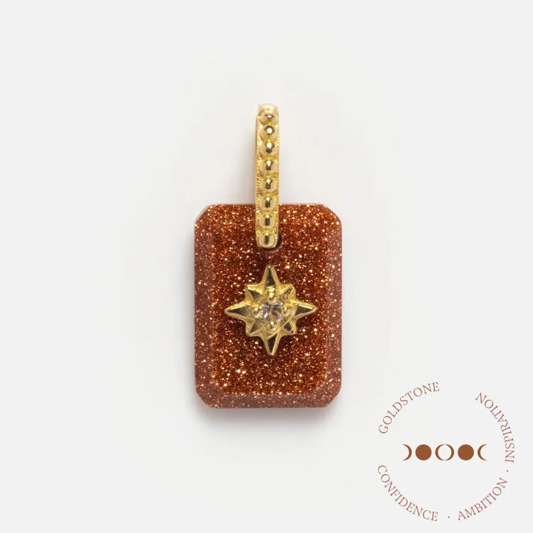 Solid Gold Crystal Amulet Charm for Manifestation