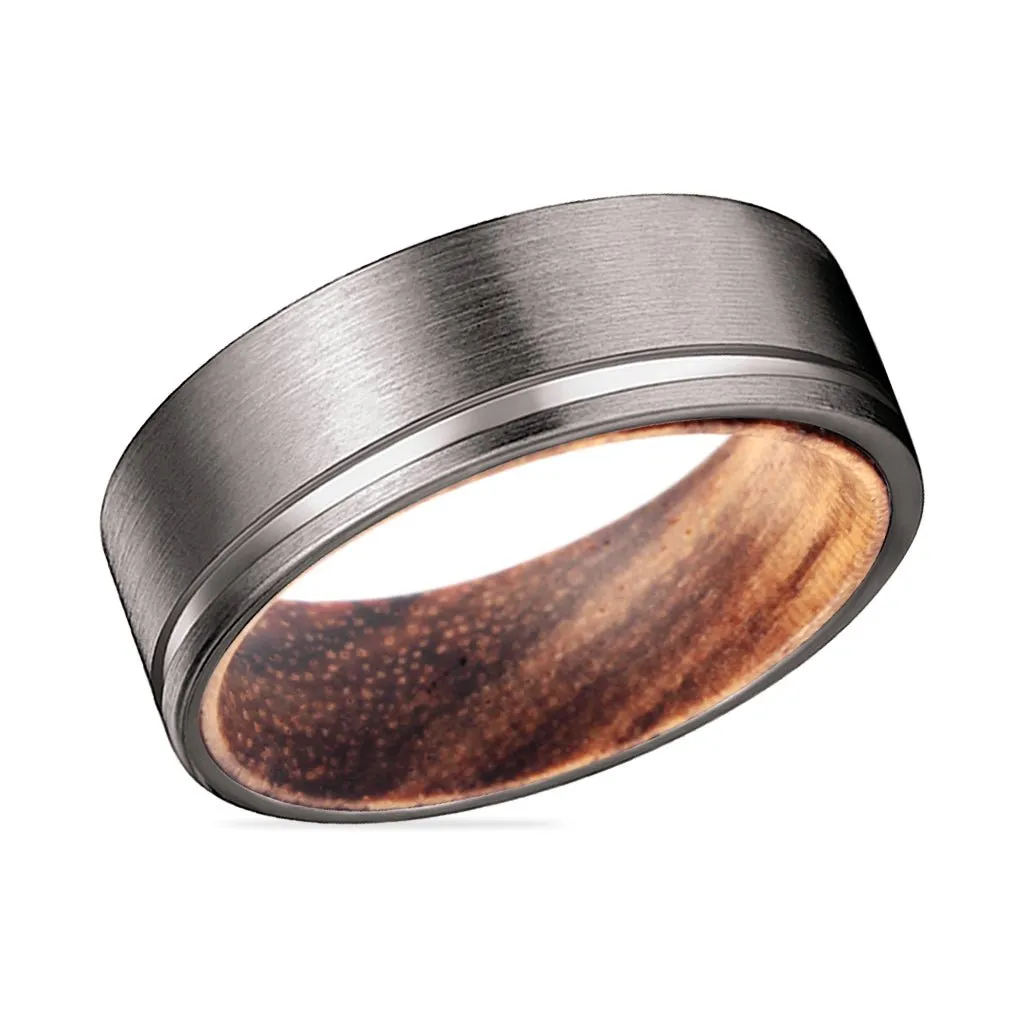 SPARKS | Zebra Wood, Gunmetal Tungsten Offset Groove