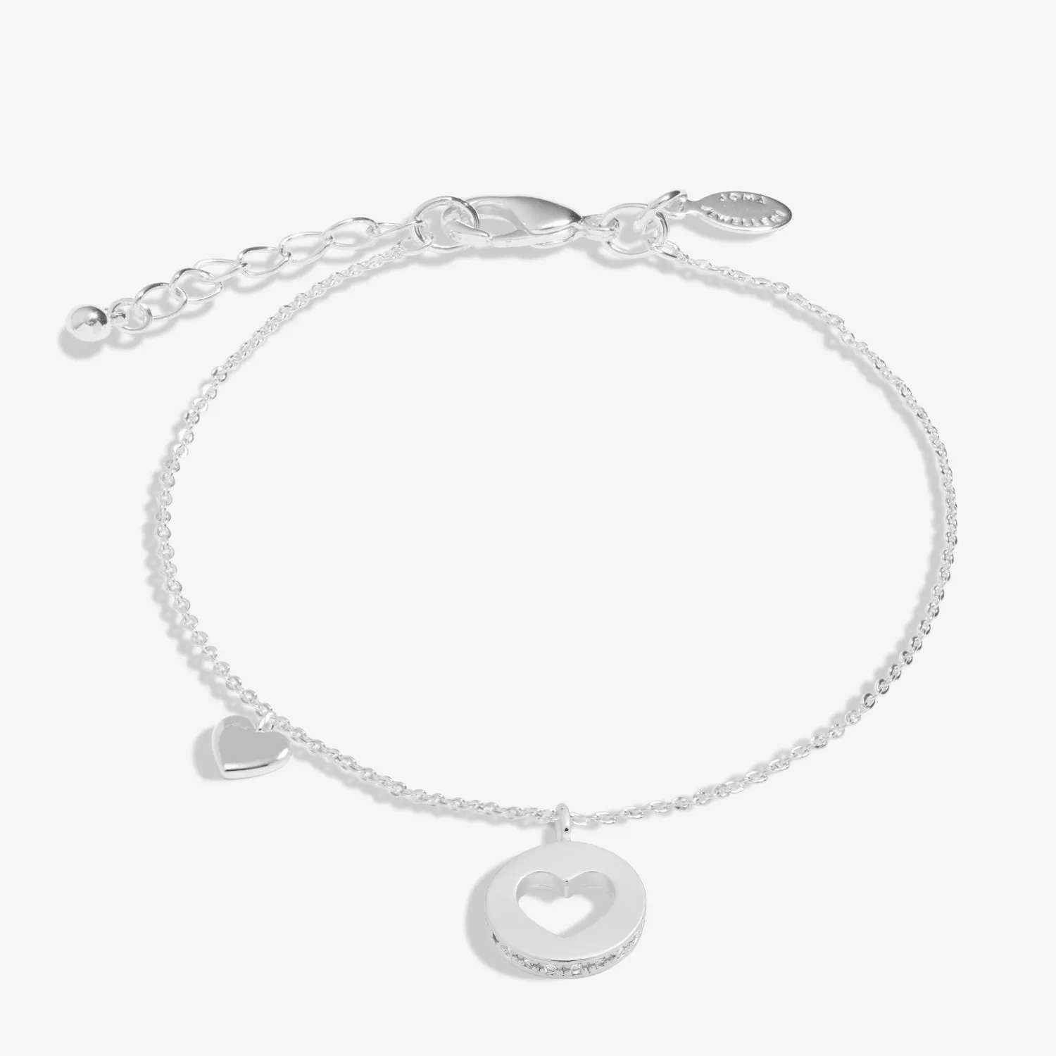 Style Stories Pave Edge Heart Silver Plated Bracelet 7719